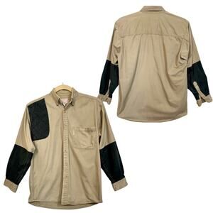 Magellan Shooting Shirt Quilted Khaki Long Sleeves Men M Outdoors Skeet Hunting